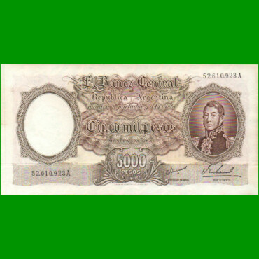 MONEDA NACIONAL $5.000,00, BOT 2182, AÑO 1968, ESTADO SIN CIRCULAR.-