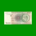 BILLETE DE BRASIL 5.000 CRUZEIROS, PICK 227, AÑO 1990, ESTADO MUY BUENO+ .-