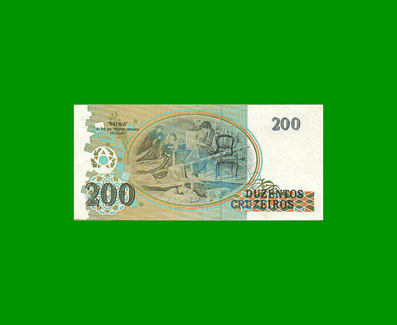 BILLETE DE BRASIL 200 CRUZEIROS, PICK 229, AÑO 1990, ESTADO EXCELENTE- .- - Imagen 2