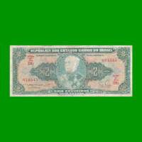 BILLETE DE BRASIL 2 CRUZEIROS, PICK 157a, AÑO 1955, ESTADO BUENO.-