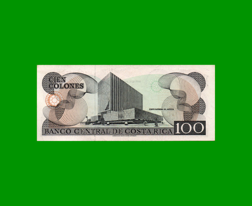 BILLETE DE COSTA RICA 100 COLONES, PICK 261, AÑO 1993, ESTADO EXCELENTE+ .- - Imagen 2