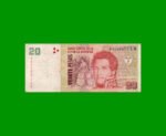 REPOSICION BILLETE CONVERTIBLE SEGUNDO DISEÑO $ 20,00, BOT 3524, ESTADO BUENO+ .-
