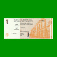 BONO DE CORDOBA $ 1,00, EC 277, AÑO 2002, SERIE F, ESTADO SIN CIRCULAR.-