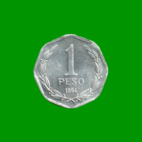 MONEDA DE CHILE 1 PESO,  AÑO 1994, ESTADO USADA.-