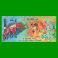 BILLETE DE ISLA ISABELA 10 FRANCOS, POLYMERO FANTASIA, AÑO 2014, ESTADO SIN CIRCULAR.-
