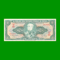 BILLETE DE BRASIL 2 CRUZEIROS, PICK 157a, AÑO 1955, ESTADO MUY BUENO+ .-