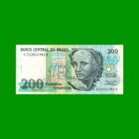 BILLETE DE BRASIL 200 CRUZEIROS, PICK 229, AÑO 1990, ESTADO SIN CIRCULAR.-