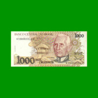 BILLETE DE BRASIL 1.000 CRUZEIROS, PICK 231a, AÑO 1990, ESTADO SIN CIRCULAR.-