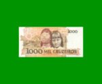 BILLETE DE BRASIL 1.000 CRUZEIROS, PICK 231b, AÑO 1991, ESTADO SIN CIRCULAR.- - Imagen 2