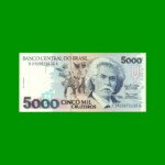 BILLETE DE BRASIL 5.000 CRUZEIROS, PICK 232a, AÑO 1990, ESTADO SIN CIRCULAR.-