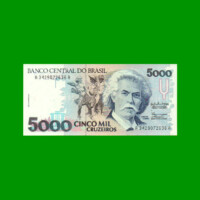 BILLETE DE BRASIL 5.000 CRUZEIROS, PICK 232a, AÑO 1990, ESTADO SIN CIRCULAR.-