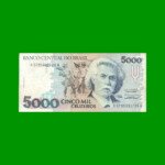 BILLETE DE BRASIL 5.000 CRUZEIROS, PICK 232c, AÑO 1992, ESTADO MUY BUENO+ .-