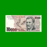 BILLETE DE BRASIL 10.000 CRUZEIROS, PICK 233c, AÑO 1993, ESTADO SIN CIRCULAR.-