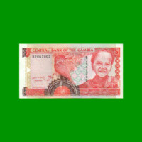 BILLETE DE GAMBIA 5 DALASIS, PICK 16, ESTADO SIN CIRCULAR.-