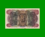 BILLETE DE MOZAMBIQUE 5 LIBRAS ESTERLINAS, PICK R32, AÑO 1934 ESTADO MUY BUENO+ .- - Imagen 2