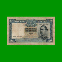 BILLETE DE PORTUGAL 50 ESCUDOS, PICK 160, AÑO 1955, ESTADO MUY BUENO.-