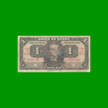 BILLETE DE BRASIL 1 MIL RIES, PICK 110B, AÑO 1923, ESTADO BUENO.-