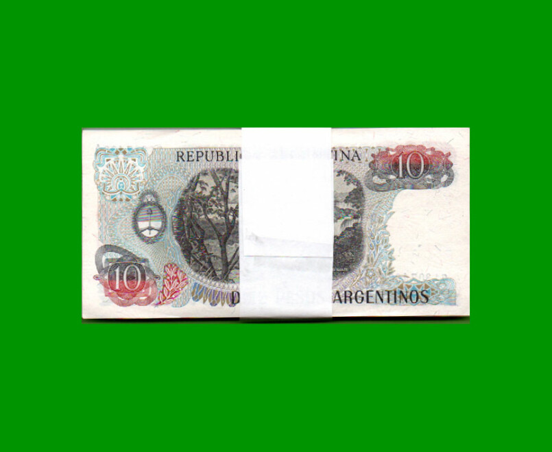FAJO DE BILLETES PESOS ARGENTINOS $10,00, BOT 2614a, PICK 313, AÑO 1984, ESTADO SIN CIRCULAR.- - Imagen 2