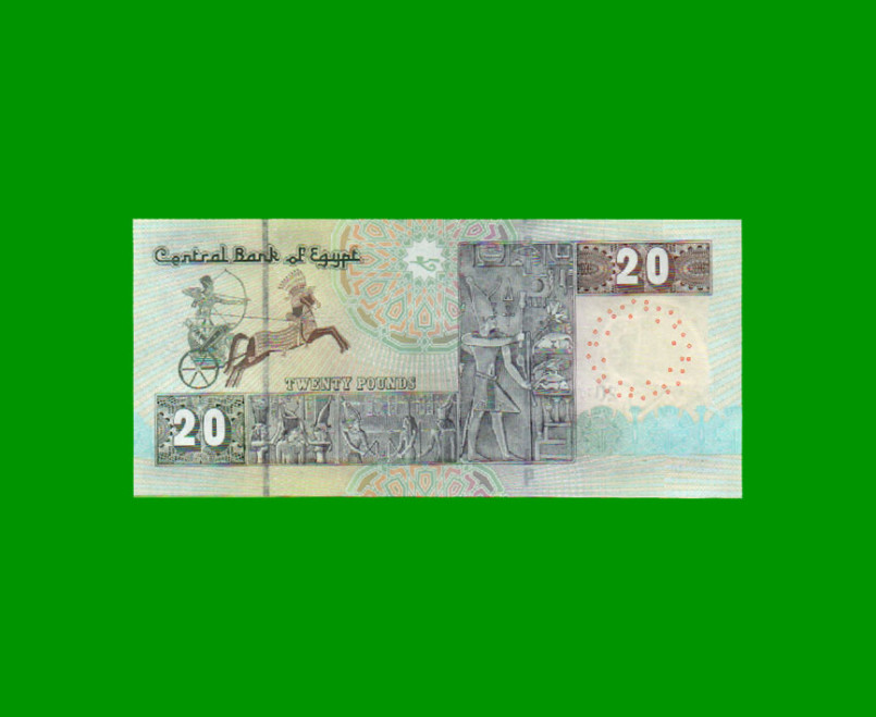 BILLETE DE EGIPTO 20 LIBRAS, PICK 74, AÑO 2016, ESTADO SIN CIRCULAR.- - Imagen 2