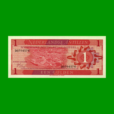 BILLETE DE ANTILLAS HOLANDESAS 1 GULDEN, PICK 20a, AÑO 1970, ESTADO SIN CIRCULAR.-