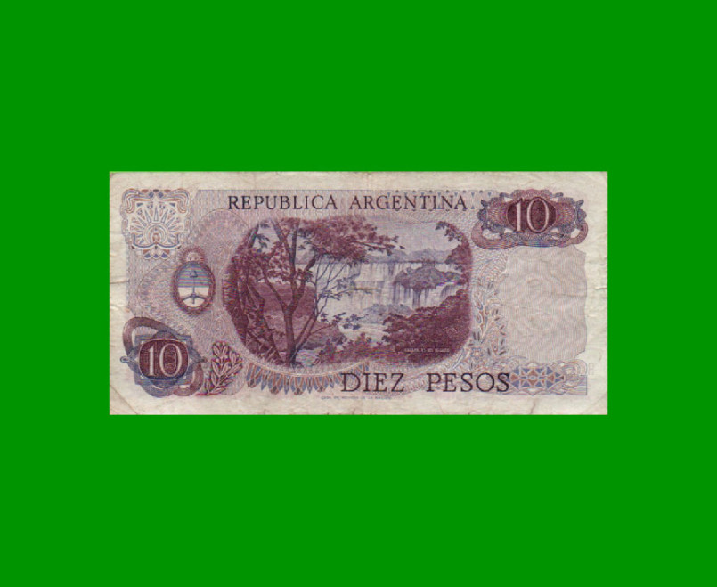 REPOSICION BILLETE PESOS LEY 18.188 $ 10,00, BOT 2358, ESTADO BUENO.- - Imagen 2