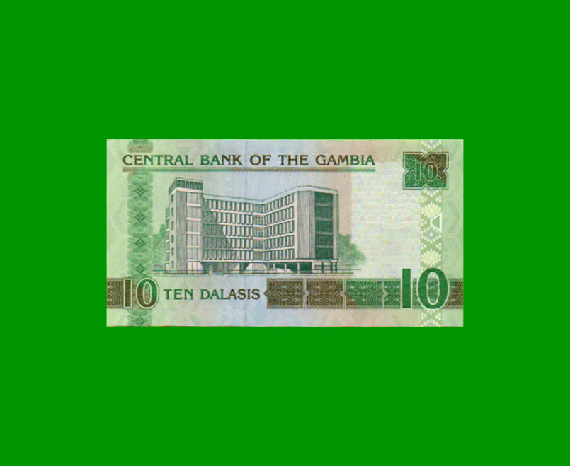 BILLETE DE GAMBIA 10 DALASIS, PICK 26, ESTADO SIN CIRCULAR.- - Imagen 2