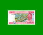 BILLETE DE AFRICA CENTRAL - CAMERUN 2.000 FRANCOS, PICK 208U, AÑO 2002, ESTADO EXCELENTE.-
