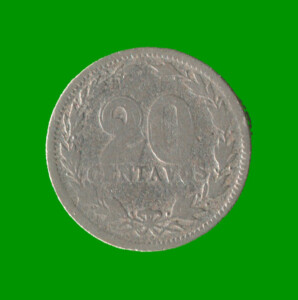 MONEDA DE ARGENTINA, M$N 2DA CIRCULACION, 0,20 CTVOS, AÑO 1906, ESTADO USADA.-