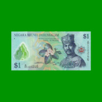 BILLETE DE BRUNEI 1 RINGGIT, POLYMERO, PICK 35, AÑO 2011, ESTADO SIN CIRCULAR.-