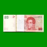 FAJO DE BILLETES PESOS CONVERTIBLES 2do DISEÑO $20,00, BOT 3530, PICK NEW, AÑO 2018, ESTADO SIN CIRCULAR.-