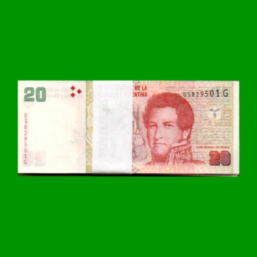 FAJO DE BILLETES PESOS CONVERTIBLES 2do DISEÑO $20,00, BOT 3530, PICK NEW, AÑO 2018, ESTADO SIN CIRCULAR.-