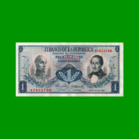 BILLETE DE COLOMBIA $ 1,00, PICK 404d, AÑO 1967, ESTADO EXCELENTE- .-