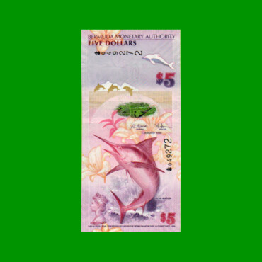 BILLETE DE BERMUDA 5 DOLARES, HIBRIDO, PICK 58, ESTADO SIN CIRCULAR.-