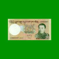 BILLETE DE BHUTAN 20 NGULTRUM, PICK 30b, ESTADO SIN CIRCULAR.-