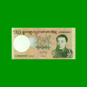 BILLETE DE BHUTAN 20 NGULTRUM, PICK 30b, ESTADO SIN CIRCULAR.-