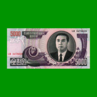 BILLETE DE COREA DEL NORTE 5.000 WON, PICK 46, ESTADO SIN CIRCULAR.-