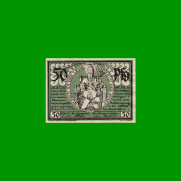 BILLETE DE ALEMANIA NOTGELD CIUDAD DE ALFELD 50 CENTAVOS, M. M. 11.1, ESTADO SIN CIRCULAR.-