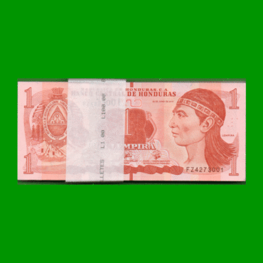 FAJO DE BILLETES DE HONDURAS 1 LEMPIRA, PICK NEW, AÑO 2019, ESTADO SIN CIRCULAR.-