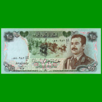BILLETE DE IRAK 25 DINARES, PICK 73, AÑO 1986, ESTADO SIN CIRCULAR.-