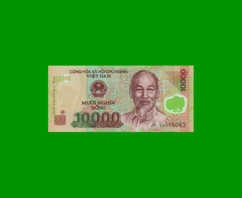 BILLETE DE VIETNAM 10.000 DONG, POLYMERO, PICK 119h, AÑO 2014, ESTADO SIN CIRCULAR.-