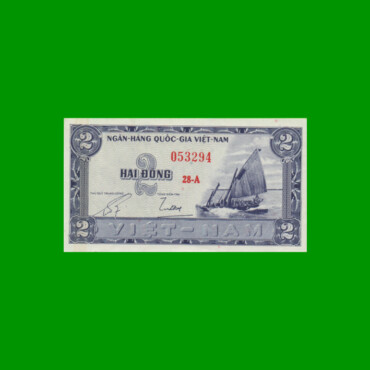 BILLETE DE VIETNAM DEL SUR 2 DONG, PICK 12, AÑO 1955, ESTADO SIN CIRCULAR.-