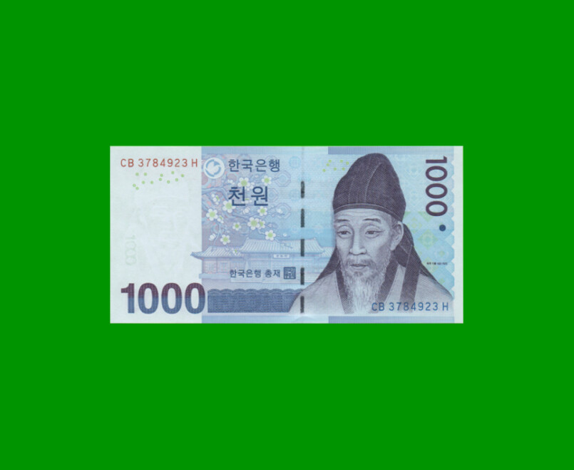 BILLETE DE COREA DEL SUR 1.000 WON, PICK 54, INCLUYE BLISTER DE PRESENTACION, ESTADO SIN CIRCULAR.-