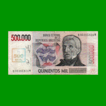 REPOSICION BILLETE DE 500.000 AUSTRALES TRANSITORIOS, BOT 2898, ESTADO BUENO.-