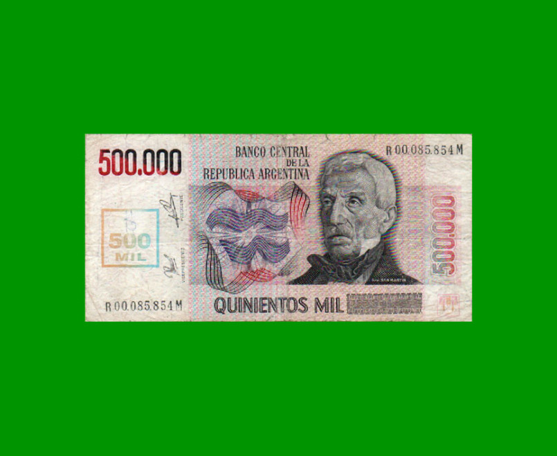 REPOSICION BILLETE DE 500.000 AUSTRALES TRANSITORIOS, BOT 2898, ESTADO BUENO.-