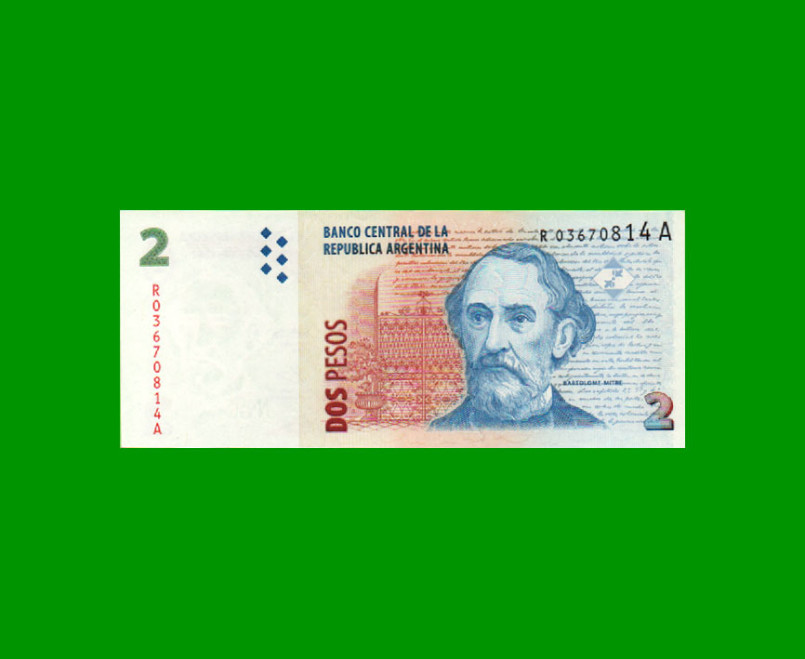 REPOSICION BILLETE CONVERTIBLE SEGUNDO DISEÑO $ 2,00, BOT 3236 , ESTADO EXCELENTE.-