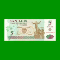 BONO DE SAN LUIS, 5 SAN LUIS, EC 429, AÑO 2002, ESTADO SIN CIRCULAR.-