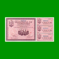 BONO REPOSICION DE CORDOBA $ 20,00, EC 261R, ESTADO EXCELENTE+ .-