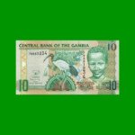 BILLETE DE GAMBIA 10 DALASIS, PICK 26, ESTADO SIN CIRCULAR.-