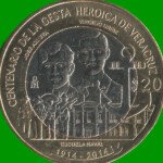 MONEDA DE MEXICO 20 PESOS, BIMETALICA, AÑO 2014, ESTADO NUEVA.-