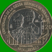 MONEDA DE MEXICO 20 PESOS, BIMETALICA, AÑO 2014, ESTADO NUEVA.-